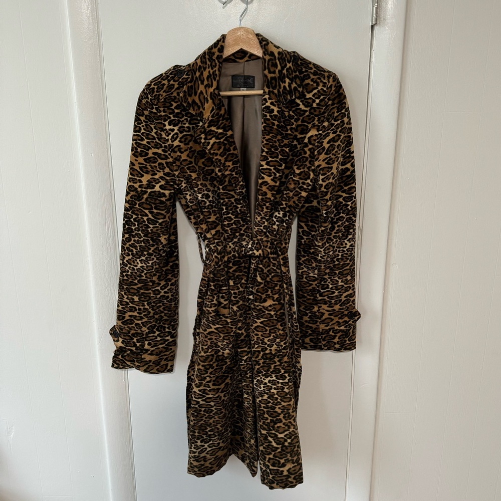 Cheetah print belted coat